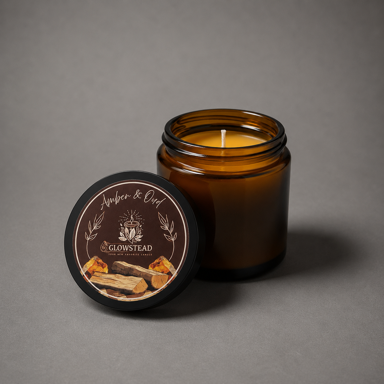 Amber & Oad Scented Candle- 4oz Single Wick | Hand-Poured Coconut & Beeswax