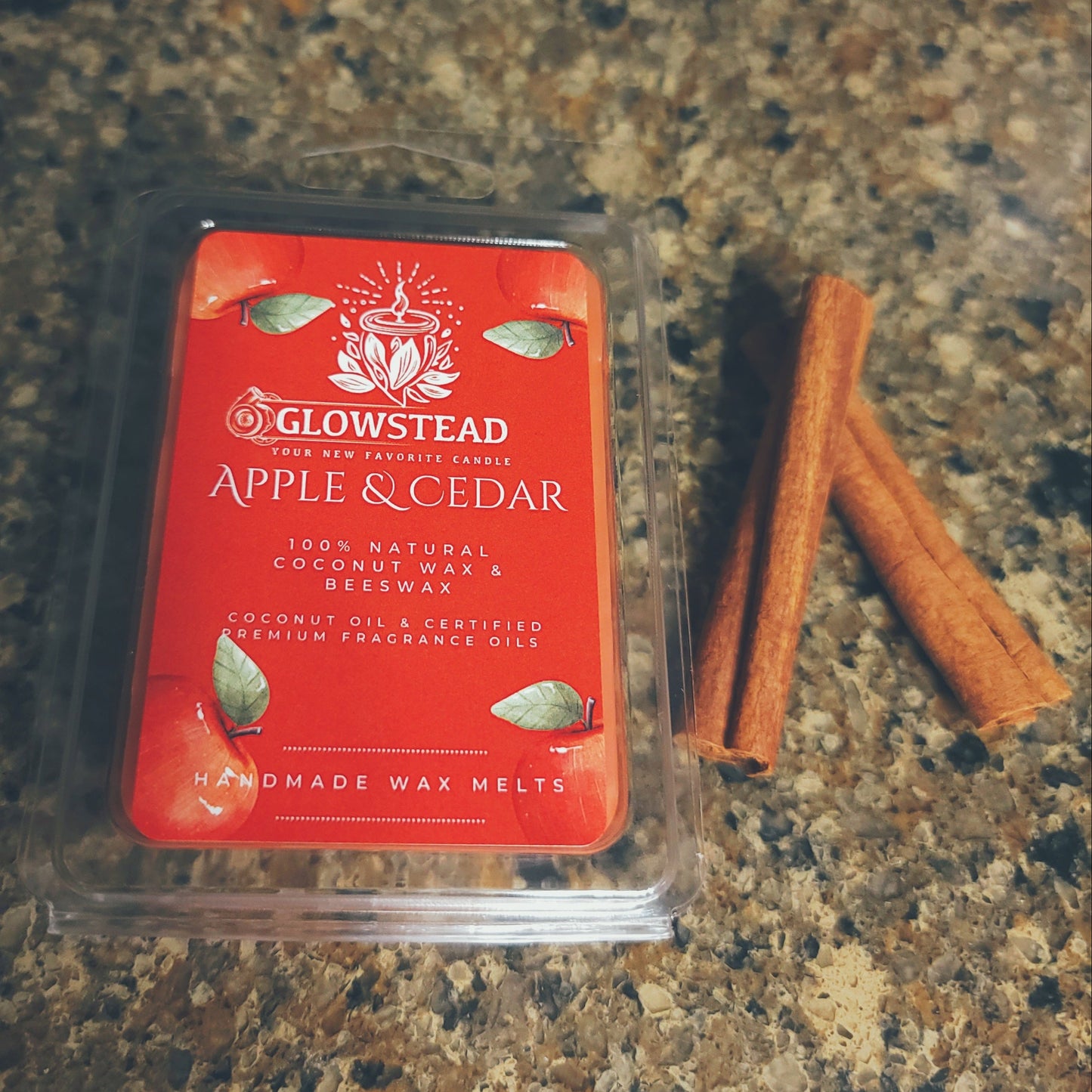 Apple and Cedar Scented Wax melts | Hand-Poured Coconut & Beeswax