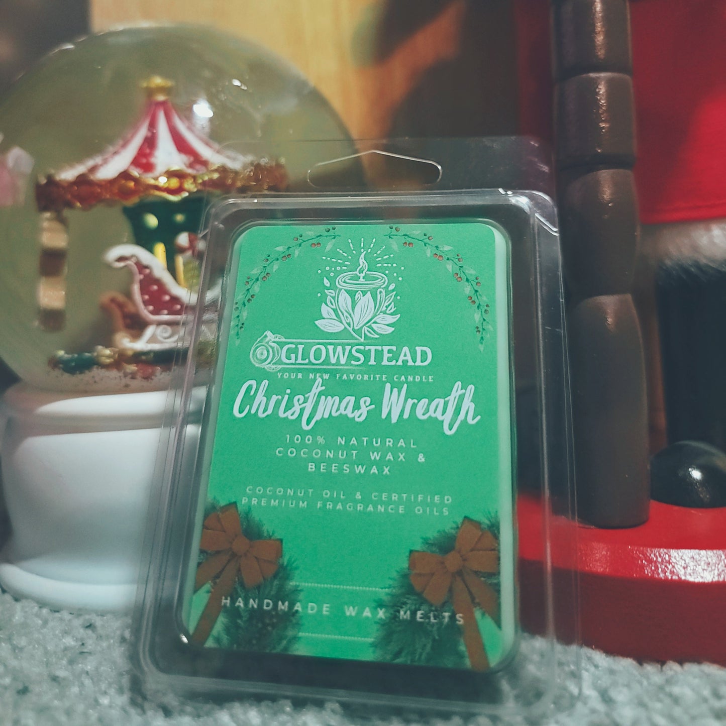 Christmas Wreath Scented Wax melts | Hand-Poured Coconut & Beeswax