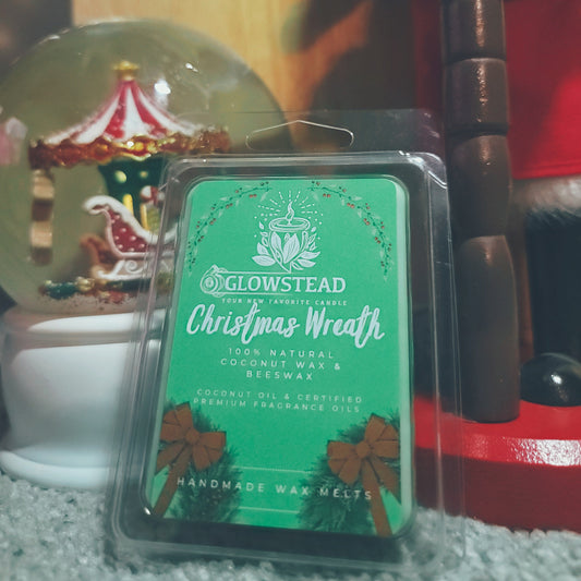 Christmas Wreath Scented Wax melts | Hand-Poured Coconut & Beeswax