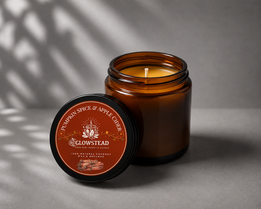 Pumpkin Spice & Apple Cider Scented Candle- 4oz Single Wick | Hand-Poured Coconut & Beeswax