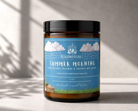 Summer Morning Scented Candle – 8oz Single Wick | Hand-Poured Coconut & Beeswax