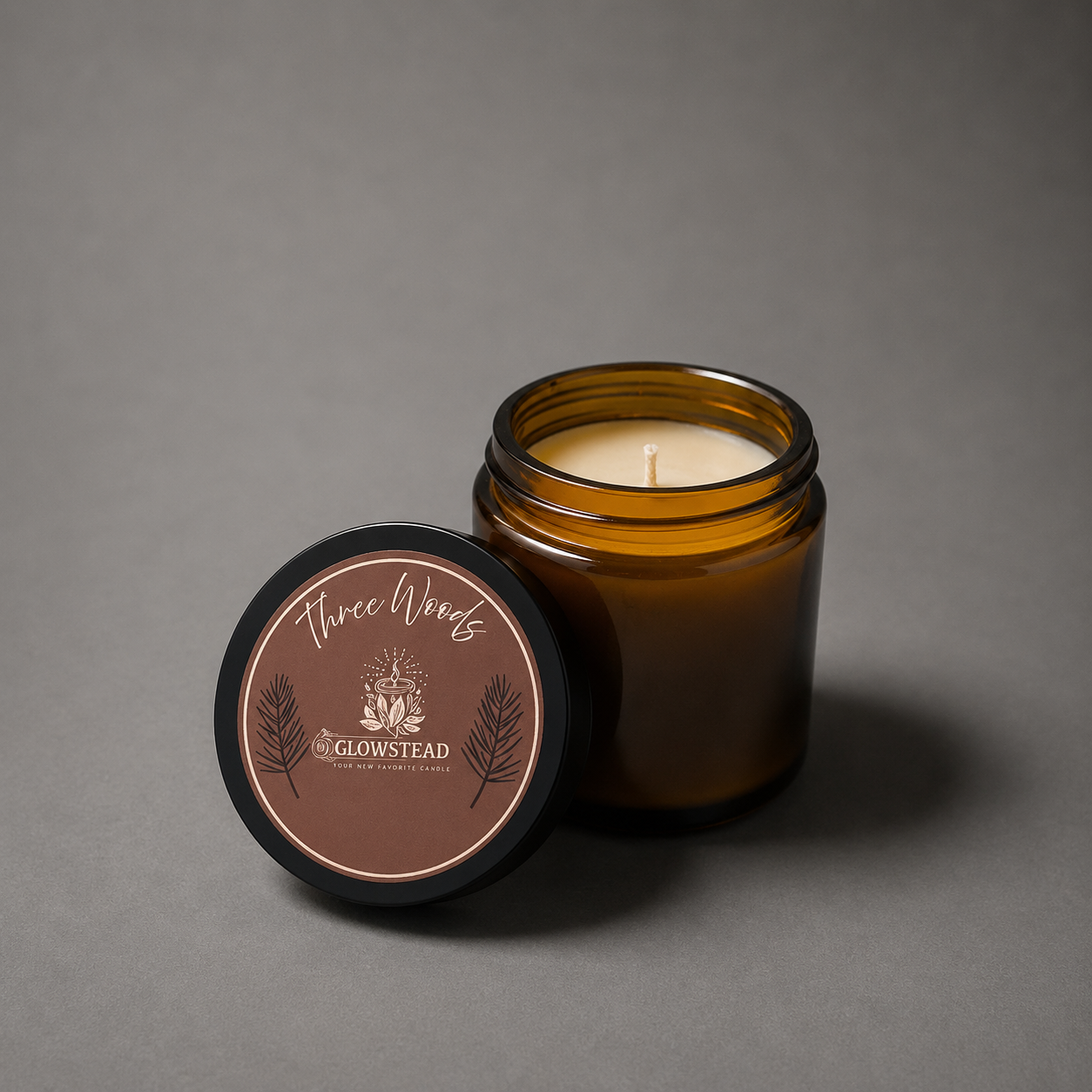 Three Woods Scented Candle- 4oz Single Wick | Hand-Poured Coconut & Beeswax