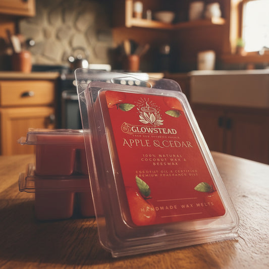 Bundle of 3 Apple and Cedar Scented Wax Melts | Hand-Poured Coconut & Beeswax | Fall Home Fragrance