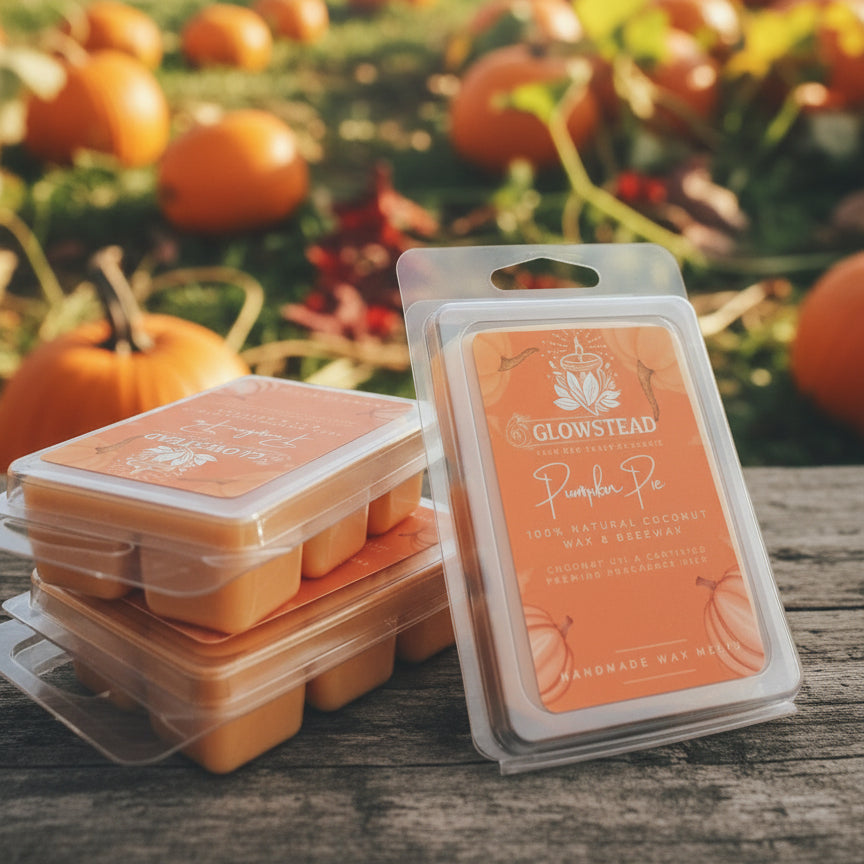 Bundle of 3 Pumpkin Pie Scented Wax Melts | Hand-Poured Coconut & Beeswax | Fall Home Fragrance